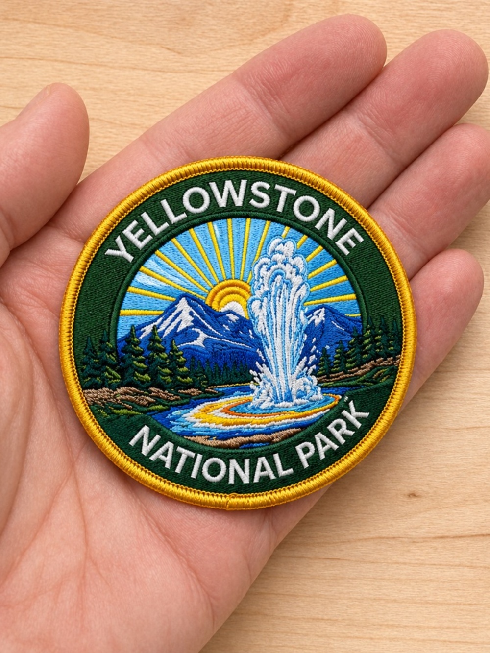 Yellowstone National Park Patch Embroidered Iron On Badge 3"